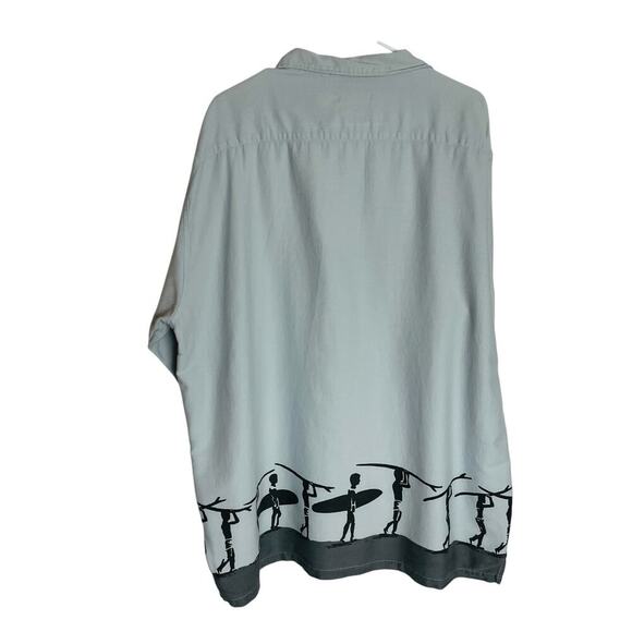 Vintage Zeelander Surfer Shirt Mens XL Blue Cotton Short Sleeve Button Up AOP - Picture 2 of 9